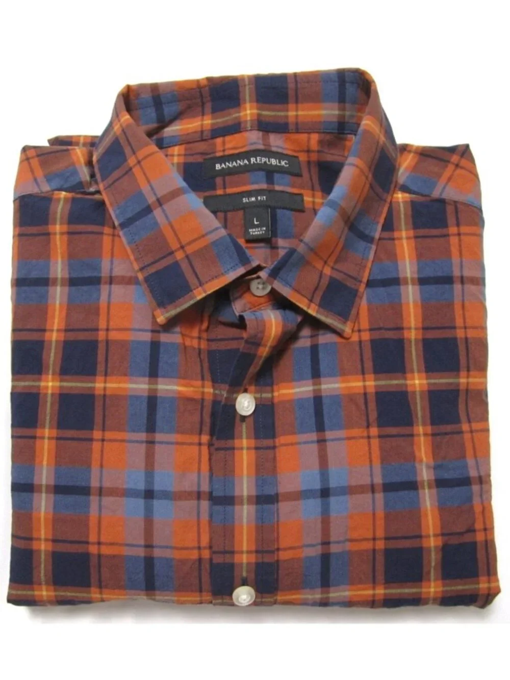 Banana Republic Shirt Men Sz L Plaid Long Sleeve Button Preppy Lightweight(M387)